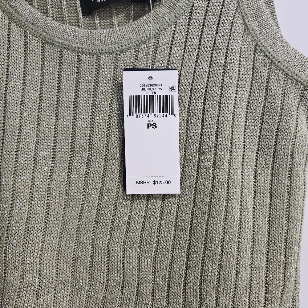 Lauren Ralph Lauren Light Green Ribbed Knit Tank Top - Picture 5 of 7